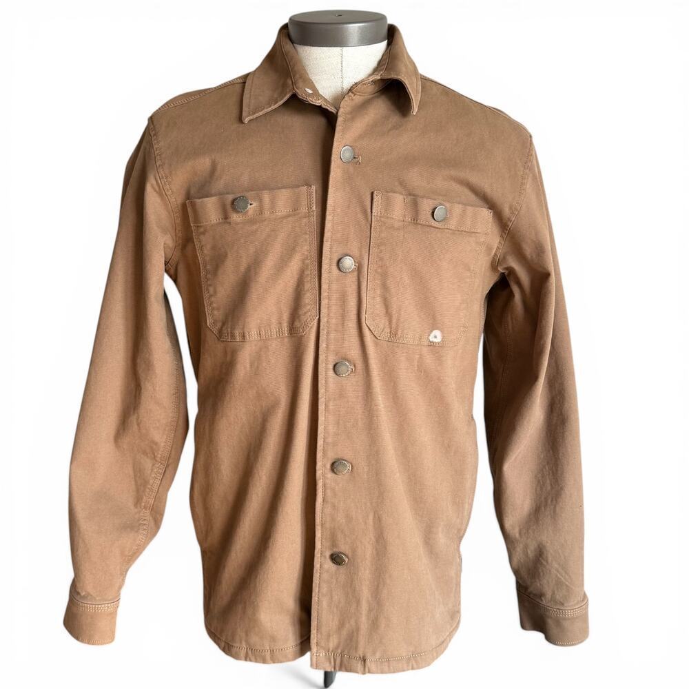 Eddie Bauer Workwear Shirt Jacket Men’s Small Brown Fleece Lined Shacket NWT